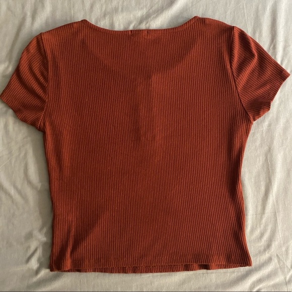 Garage Ribbed Zipper Crop Tee Size Medium - Picture 4 of 4
